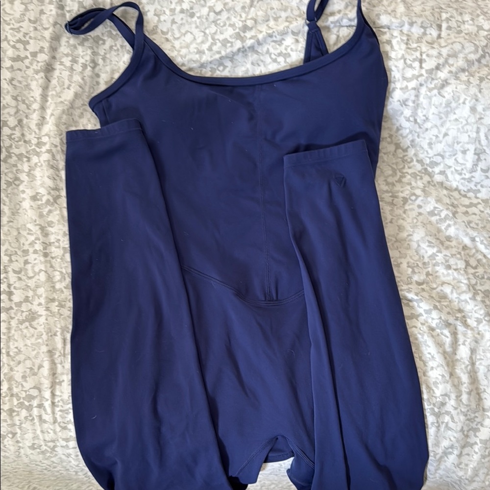 Navy Blue Spaghetti Strap Jumpsuit